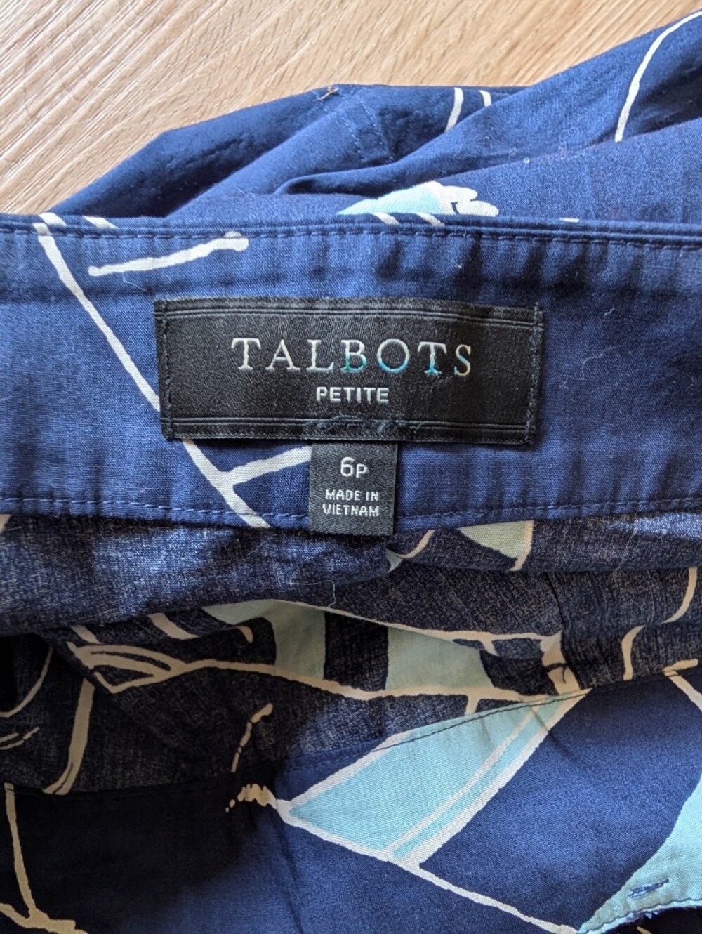 Talbots Navy Sailboat Print A-Line Skirt-Petite - Picture 6 of 8